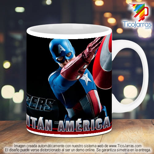 Diseños Personalizadas Jarra Capitán America Personalizada