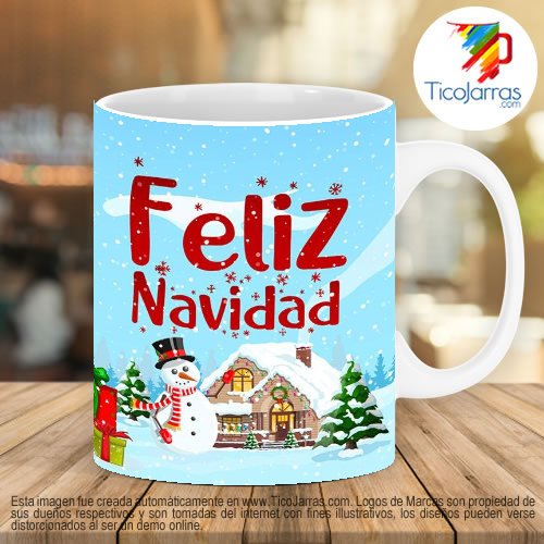 Tazas Personalizadas en Costa Rica Feliz Navidad - Familia de nieve
