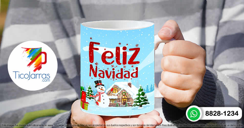 Tazas Personalizadas en Costa Rica Feliz Navidad - Familia de nieve