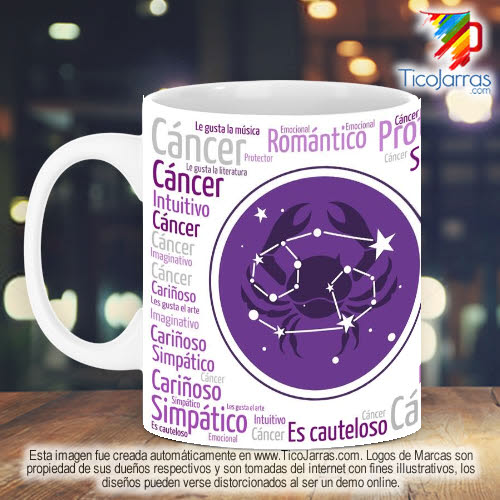 Jarras Personalizadas Signo del Zodiaco Cáncer