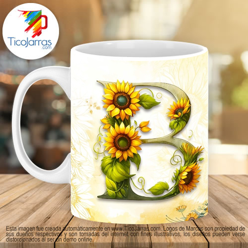 Jarras Personalizadas Mamá Feliz Día, Tazas con Nombre incial 