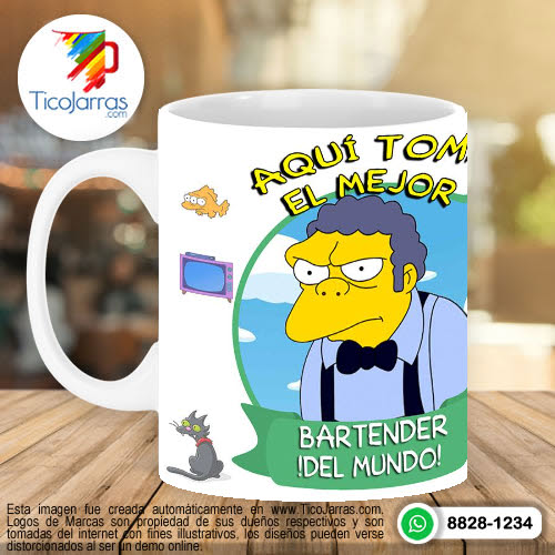 Jarras Personalizadas Aquí toman los Simpsoms - Bartender