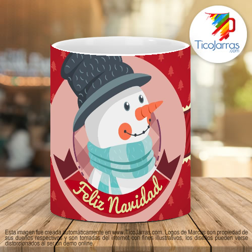 Tazas Personalizadas en Costa Rica Feliz Navidad - Muñeco de nieve