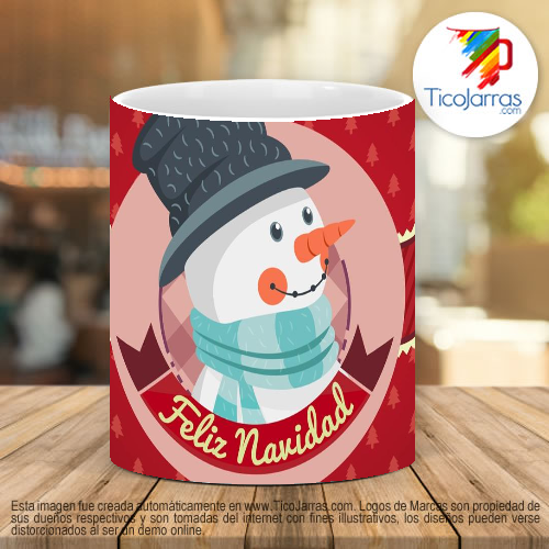 Tazas Personalizadas Feliz Navidad - Muñeco de nieve