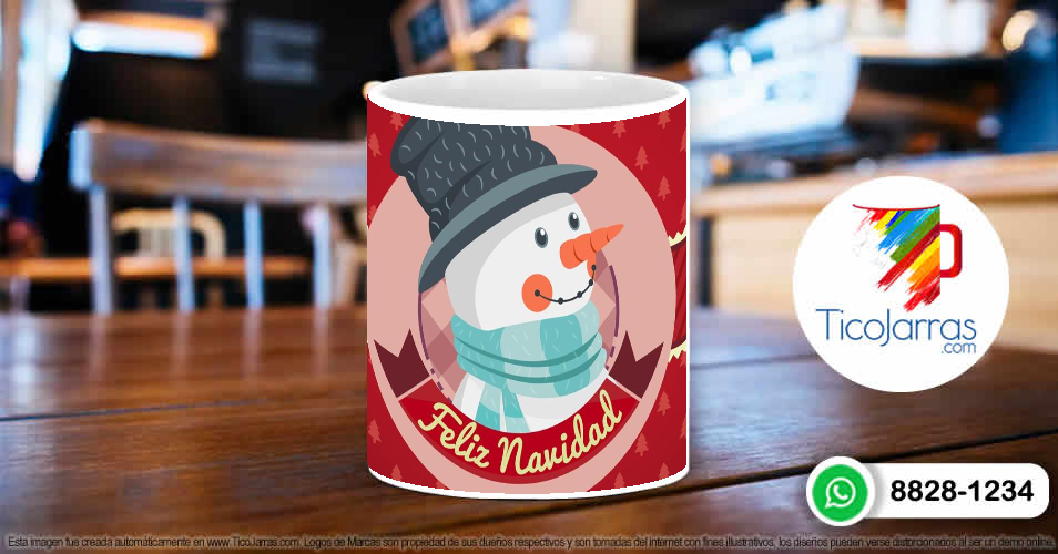 Tazas Personalizadas en Costa Rica Feliz Navidad - Muñeco de nieve