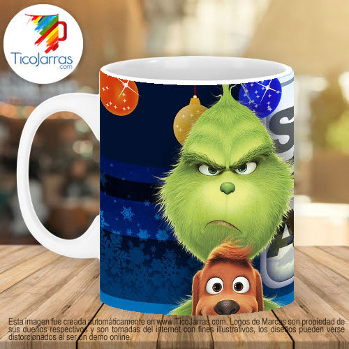 Jarras Personalizadas El Grinch y su mascota