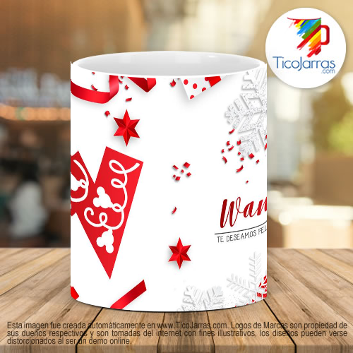 Tazas Personalizadas Taza Navideña con letra W