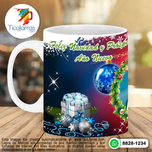 Jarras Personalizadas Taza Navideña y prospero Año Nuevo