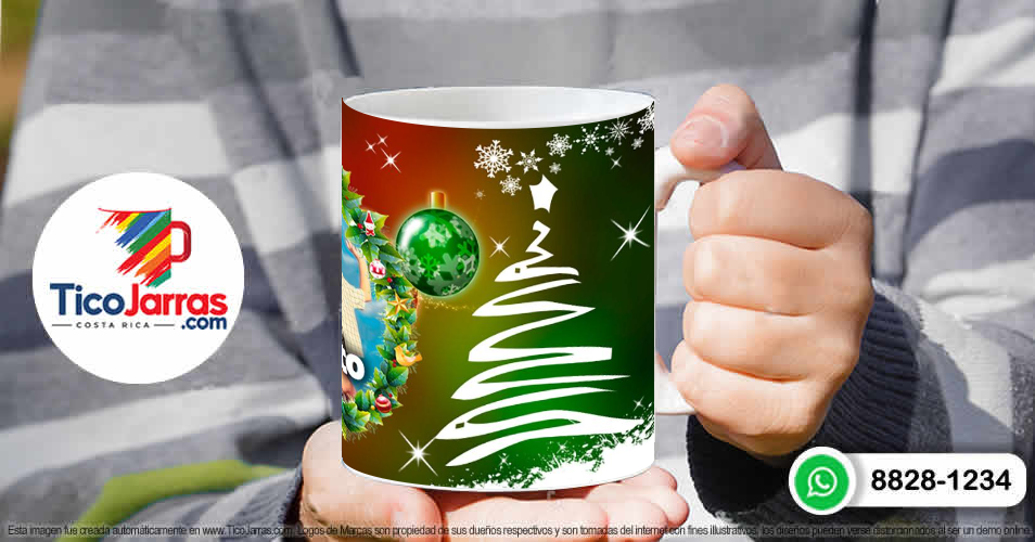 Taza Navideña y prospero Año Nuevo - TicoJarras