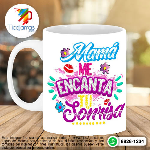 Jarras Personalizadas Mamá me encanta tu sonrisa