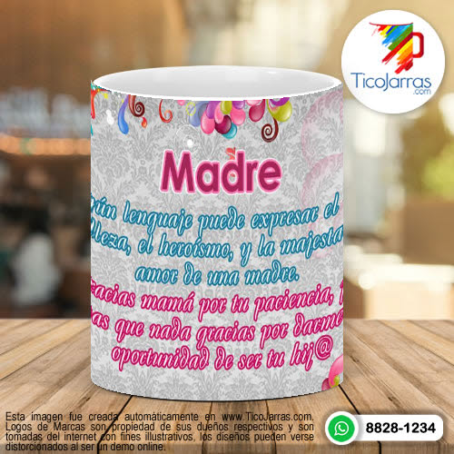 Tazas Personalizadas en Costa Rica Madre mensaje