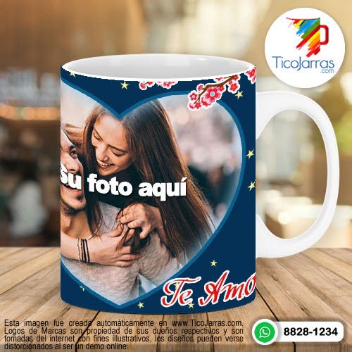 Tazas Personalizadas en Costa Rica Te amo, tema lechuzas, con foto personalizada