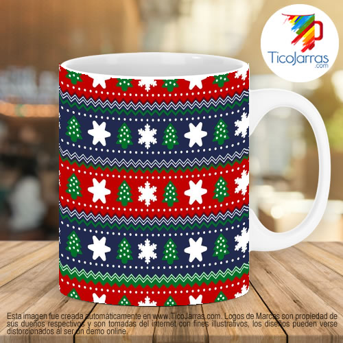 Tazas Personalizadas en Costa Rica Taza con fondo Navideño