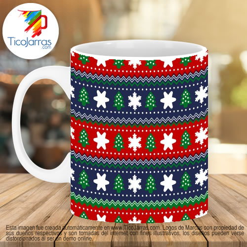 Jarras Personalizadas Taza con fondo Navideño