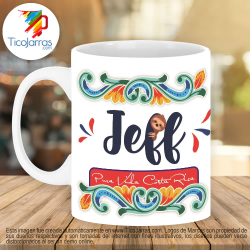 Jarras Personalizadas Taza Típica de Costa Rica con Perezoso