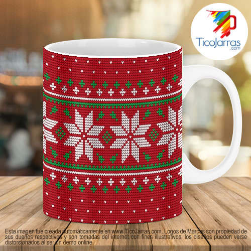 Tazas Personalizadas en Costa Rica Taza con fondo Navideño