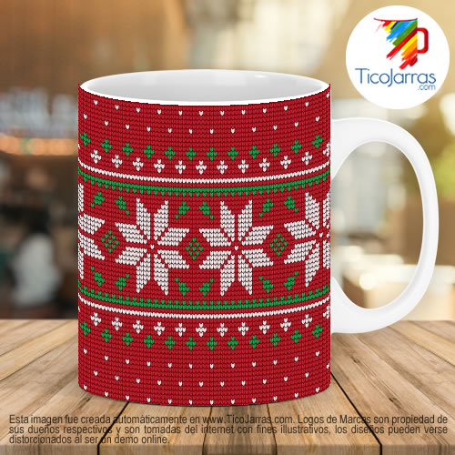 Diseños Personalizadas Taza con fondo Navideño