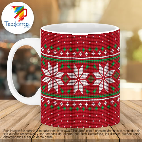 Jarras Personalizadas Taza con fondo Navideño