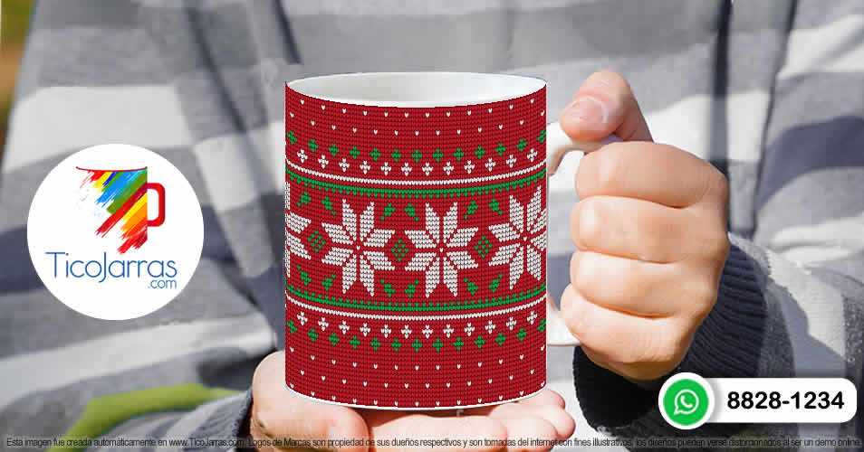 Tazas Personalizadas en Costa Rica Taza con fondo Navideño