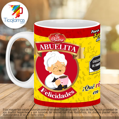 Tazas Personalizadas en Costa Rica Abuelita, Felicidades