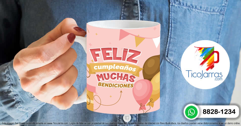 Tazas Personalizadas en Costa Rica Feliz Cumpleaños muchas bendiciones
