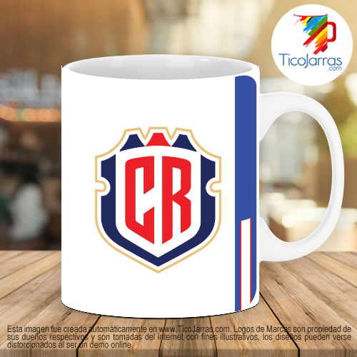 Tazas Personalizadas en Costa Rica La SELE camiseta Blanca con Azul