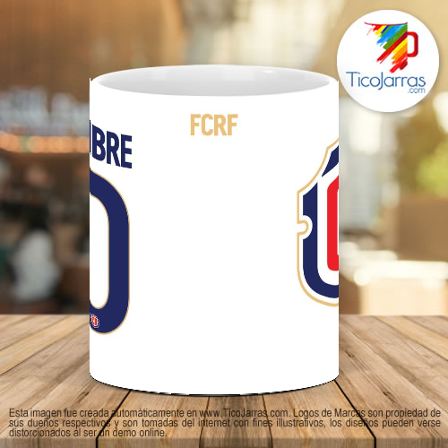 Tazas Personalizadas La SELE camiseta Blanca con Azul