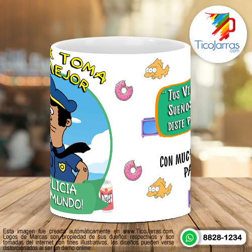 Tazas Personalizadas Aquí toman los Simpsons - Policia 2