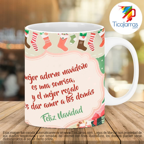 Diseños Personalizadas Taza Navideña con mensaje