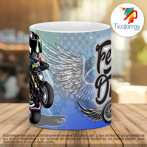 Tazas Personalizadas Biker Bear Feliz Día