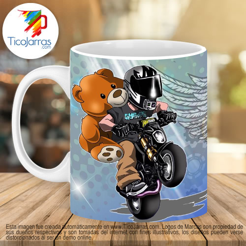 Jarras Personalizadas Biker Bear Feliz Día