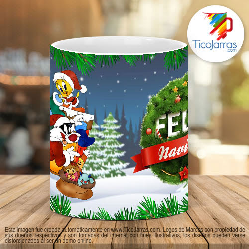 Tazas Personalizadas Feliz Navidad - Piolin y Silvestre