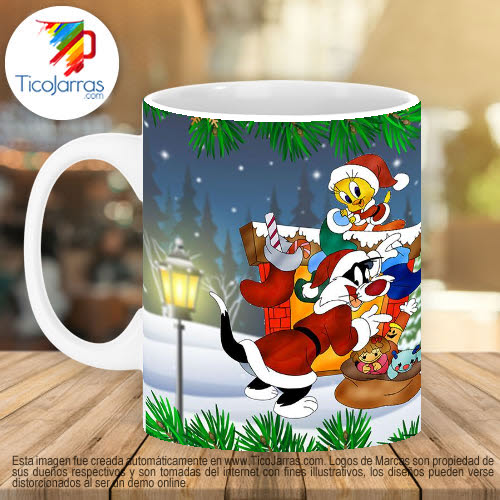 Jarras Personalizadas Feliz Navidad - Piolin y Silvestre