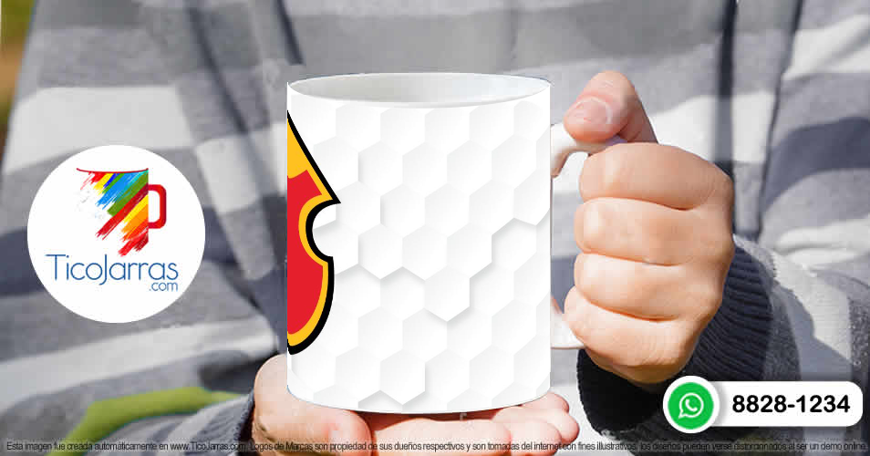 Tazas Personalizadas en Costa Rica Herediano fondo Hexagonal