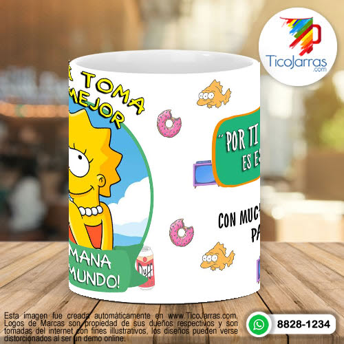 Tazas Personalizadas Aquí toman los Simpsons - Hermana Lisa