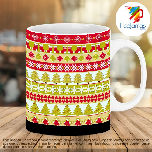 Diseños Personalizadas Taza con fondo Navideño