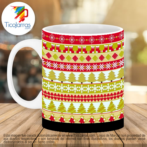 Jarras Personalizadas Taza con fondo Navideño