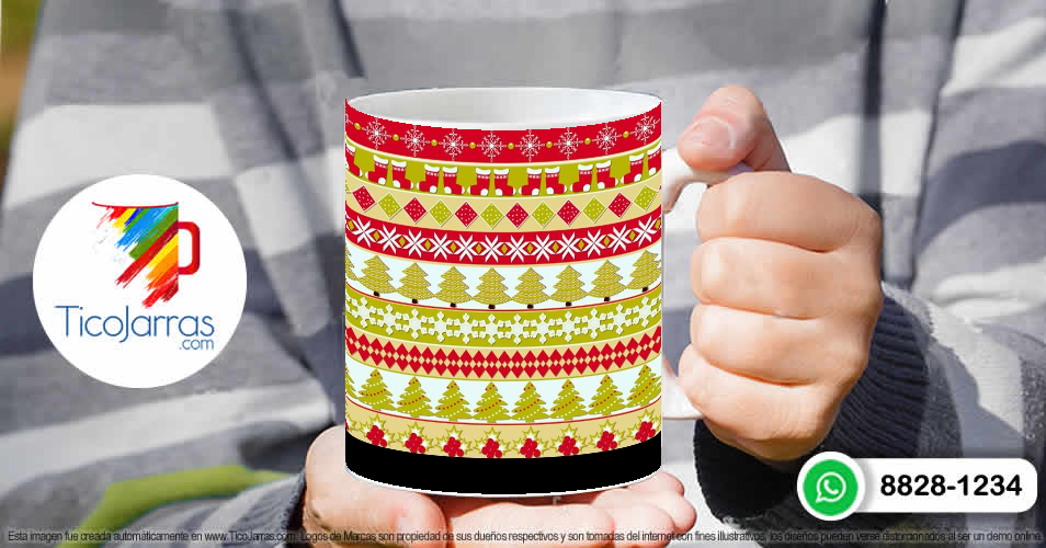 Tazas Personalizadas en Costa Rica Taza con fondo Navideño