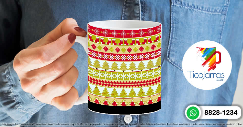 Artículos Personalizados Taza con fondo Navideño