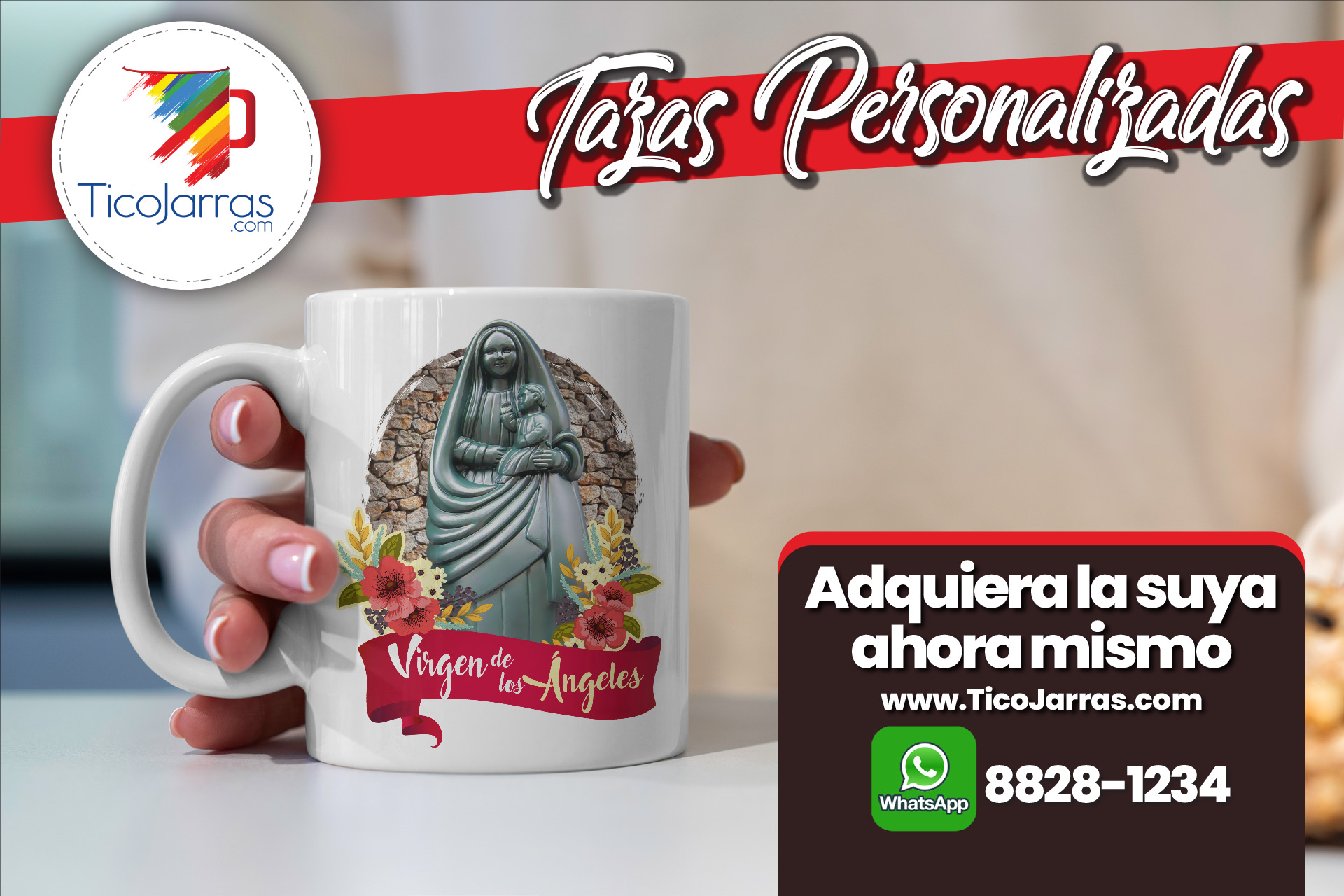 Tazas Personalizadas en Costa Rica La negrita de los Angeles