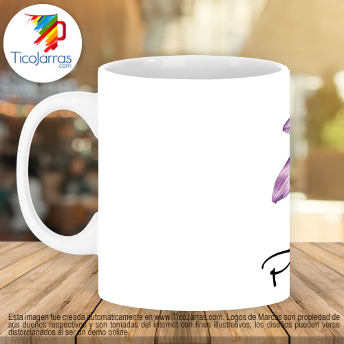 Jarras Personalizadas Taza con Guaria morada