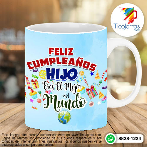 Tazas Personalizadas en Costa Rica Feliz Cumpleaños Hijo