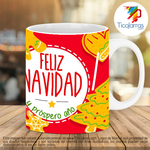 Tazas Personalizadas en Costa Rica Feliz Navidad - Muñeco de Jengibre