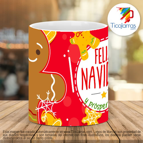 Tazas Personalizadas Feliz Navidad - Muñeco de Jengibre