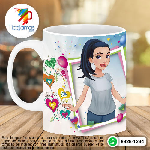 Jarras Personalizadas Feliz Cumpleaños Mamá