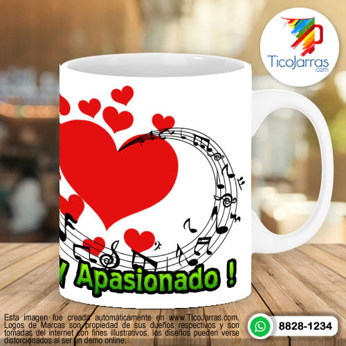 Tazas Personalizadas en Costa Rica Mi amor por ti es loco y apasionado