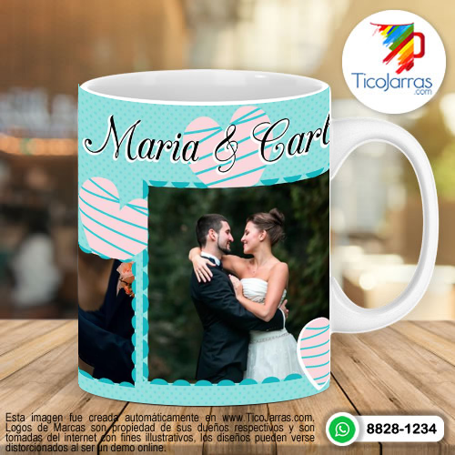Tazas Personalizadas en Costa Rica Recuerdo de Boda personalizado