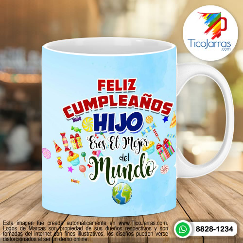 Tazas Personalizadas en Costa Rica Feliz Cumpleaños HIJO eres el mejor