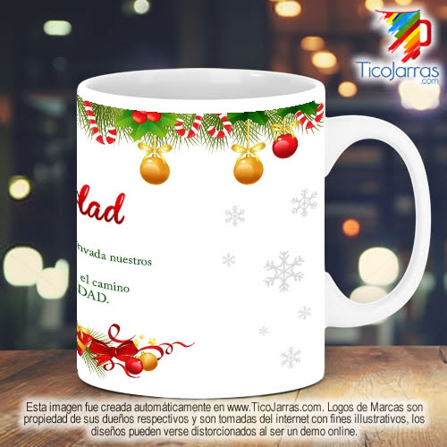 Diseños Personalizadas Taza Navideña con adornos navideños