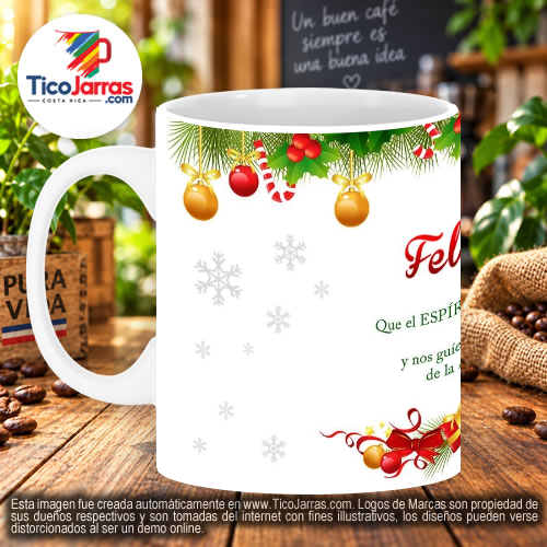 Taza Navideña con adornos navideños - imagen 3